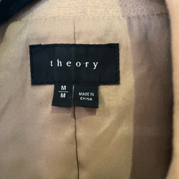 THEORY - camel wool jacket with leather detailing (size medium) - Picture 7 of 7